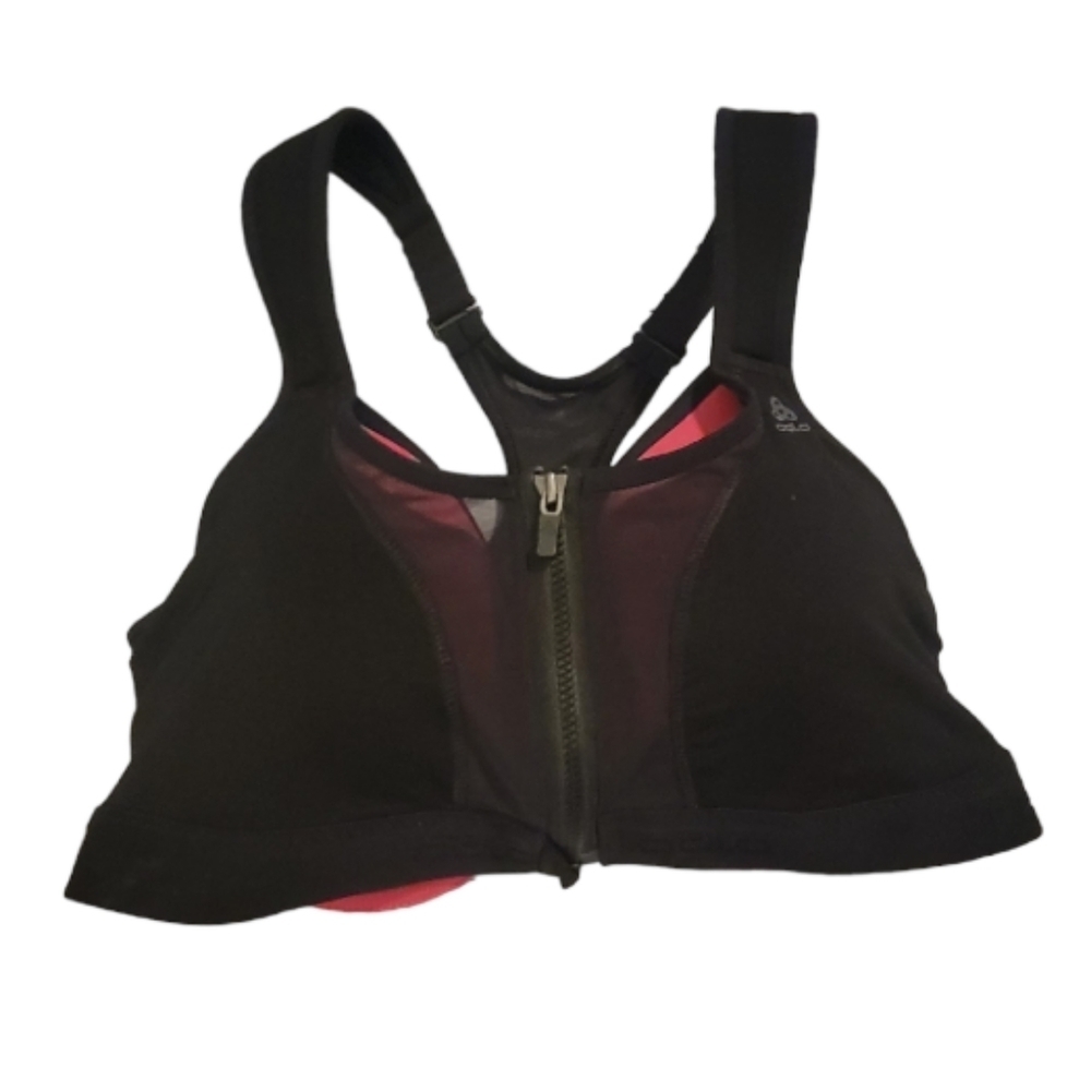 Odlo High Support Padded Underwire Sports Bra Front Zip - US Size 34C EUR 75D
